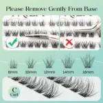 Individual Lashes Cluster C Curl Mix Lash Clusters 3D Wispy DIY Eyelash Extension 0.1mm Super Thin Band Resuable Natural Lashes - Image 5