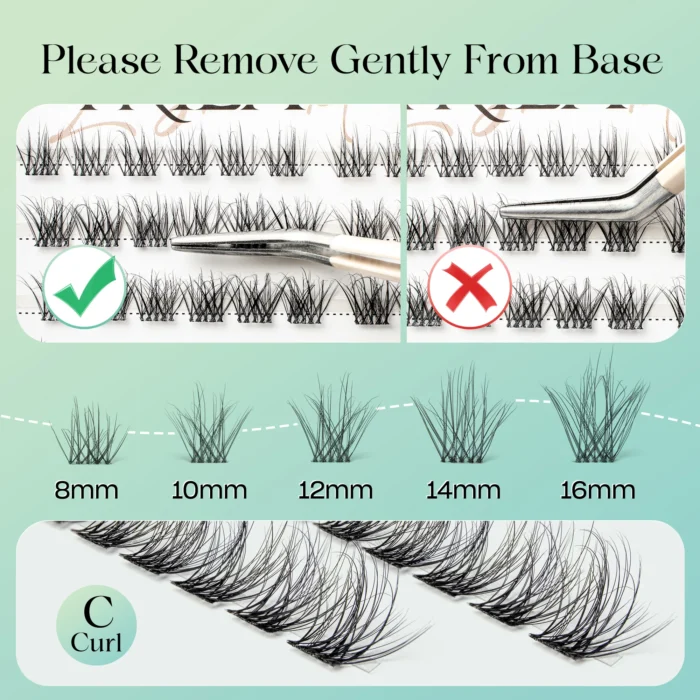 Individual Lashes Cluster C Curl Mix Lash Clusters 3D Wispy DIY Eyelash Extension 0.1mm Super Thin Band Resuable Natural Lashes - Image 5