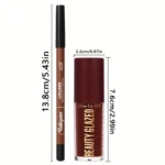 2pcs/SET Makeup Set: Matte Lip Liner + Moisturizing Colored Lip Oil,Long-Lasting and Easy to Color, Waterproof,ini Makeup Combo - Image 5