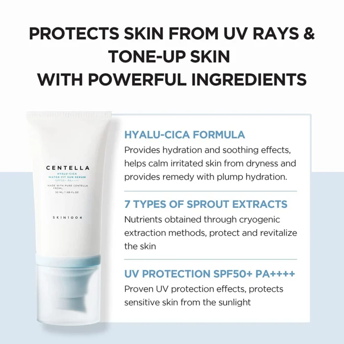 SKIN1004 Hyaluronic acid Centella asiatica water-based sunscreen moisturizing light nourishing Korean skin care products 50ML - Image 5