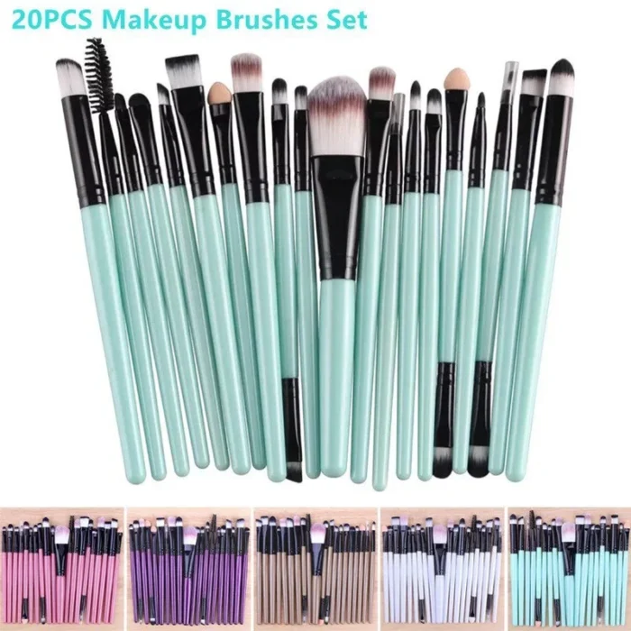 20PCS Makeup Brushes Set Professional Plastic Handle Foundation Eyeshadow Make Up Brushes - Image 1