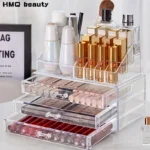 Acrylic Cosmetics Storage Case Four Drawer Type Transparent Cosmetics Box Large Size Manicure Makeup Organizer Display Case