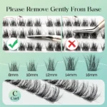 VYRILA Lash Extension Kit Wispy C Curl Lash Clusters Kit Hush 8-16mix Individual Lashes with Lash Bond and Seal Lash Tweezers - Image 4