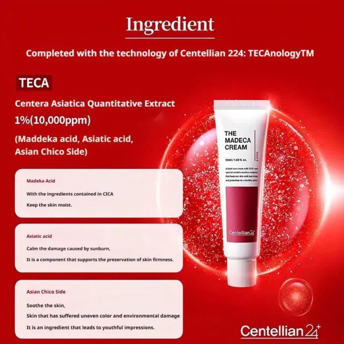 Centellian 24 The Madeca Cream Moisturizing And Brightening Repair Cream Repairing Dry Skin Hydrating Active Korean Skincare - Image 3