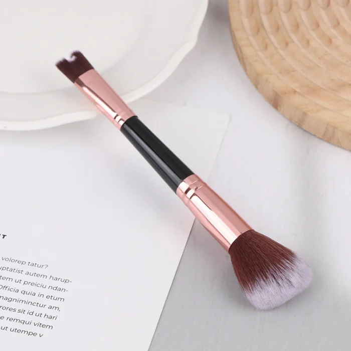 Dual-End U-Shaped Makeup Brush for Nose Contour Foundation Highlighter And Blush - Face Beauty Cosmetics Tool - Image 4