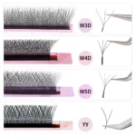ARISON 3D/4D/5D/6D W-Shape Eyelashes Extension Premade Volume Fans YY-shape Lashes Faux Mink Soft Easy Faning Natural Lash - Image 2