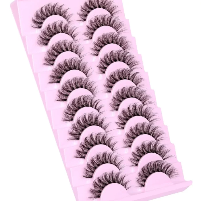 10-pairs-natural-fluffy-false-eyelashes-wispy-lashes-3d-volume-strip-lashes-d-curl-fake-eyelashes-with-clear-band-eye-lashes - Image 5