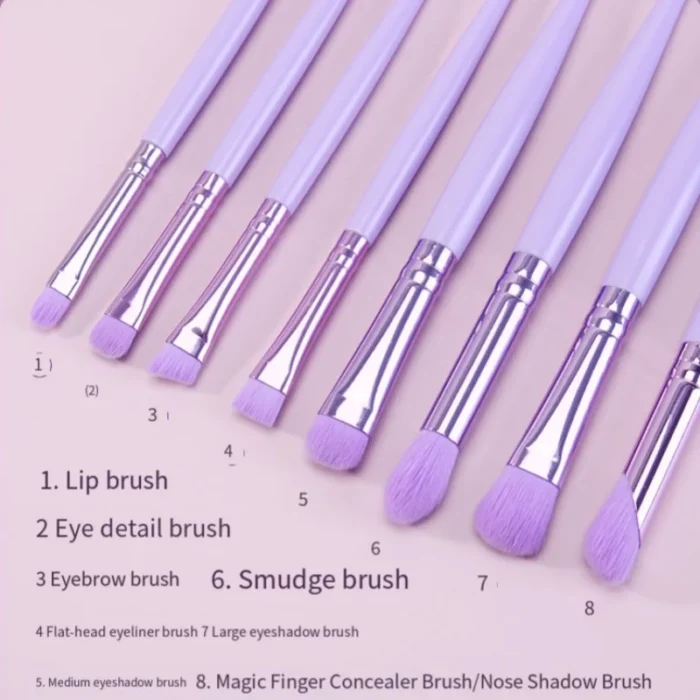 8pcs/sets Eye Makeup Brushes Professiona Soft Hair Cosmetic Concealer Eyeshadow Kabuki Blending Tools Eyebrow Eye Detail Brush - Image 4