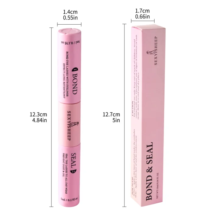 Eyelash Glue and Seal for Eyelash Clusters Strong Fixed Eyelash Glue Lasting 48H 2 in 1(5ml Black Glue + 5ml Clear Seal) - Image 5