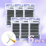 LAKANAKU 5D W Shaped Eyelashes Extension Volume Fans 6 Trays Cilios W Shape Lash Natural Soft Make-up Fans