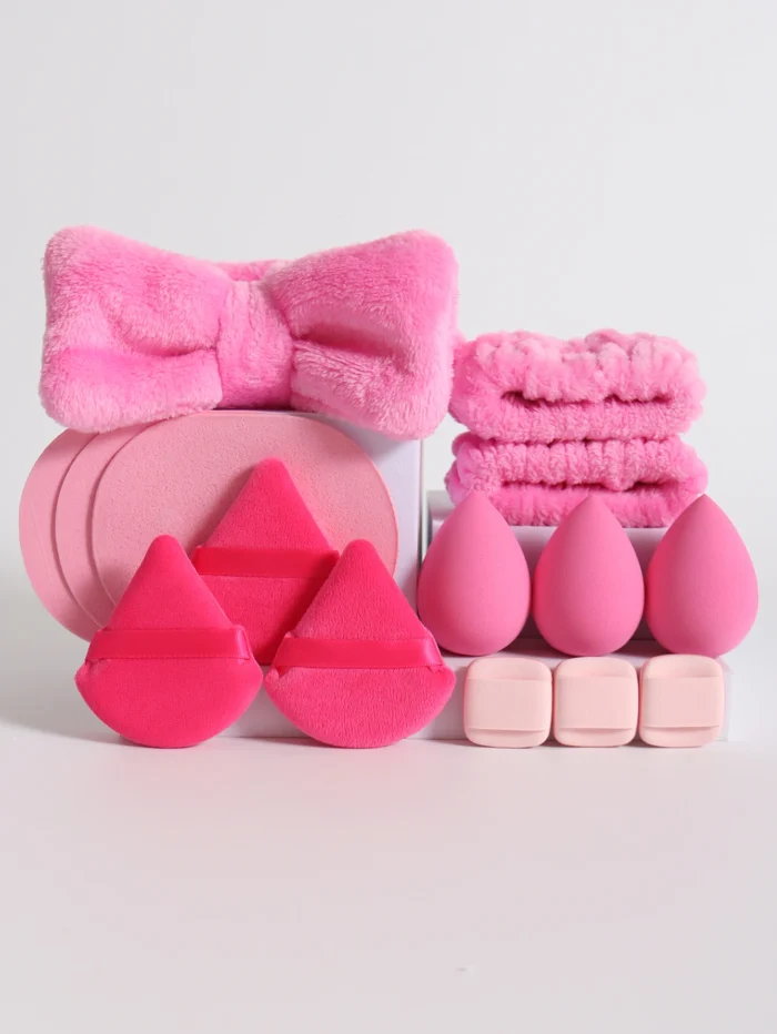 15 件套 Cosmetic Puff Makeup Sponge Blender Beauty Egg Foundation Sponges Puff Wash Face Headband Wristband Make up Accessories - Image 4