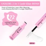 Eyelash Glue and Seal for Eyelash Clusters Strong Fixed Eyelash Glue Lasting 48H 2 in 1(5ml Black Glue + 5ml Clear Seal) - Image 3