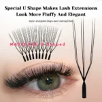MASSCAKU U-Shaped 3D/4D/5D/6D W Eyelash Extensions 8-15mm Mixed Length Soft Matte Black Full Dense Lash Clusters Makeup Products - Image 2
