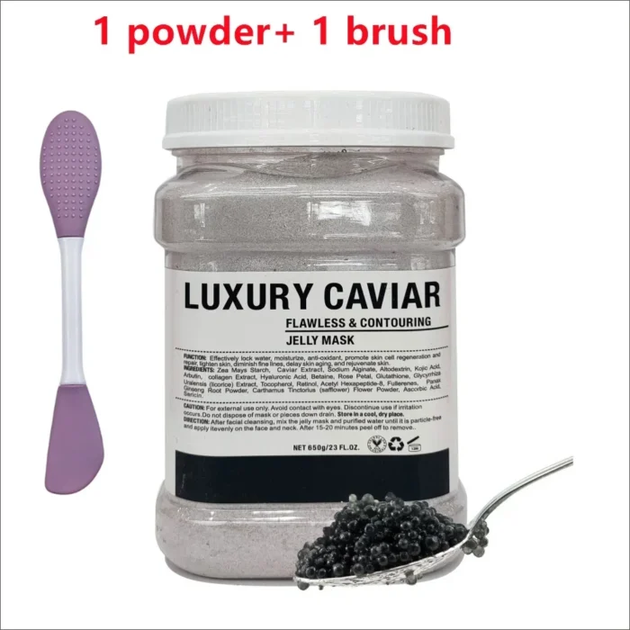 650g Chamomile Hyaluronic Acid Facial Moisturizing Mask Powder with Silicone Brush Increasing Skin Elasticity Rose Jelly Mask - Image 6