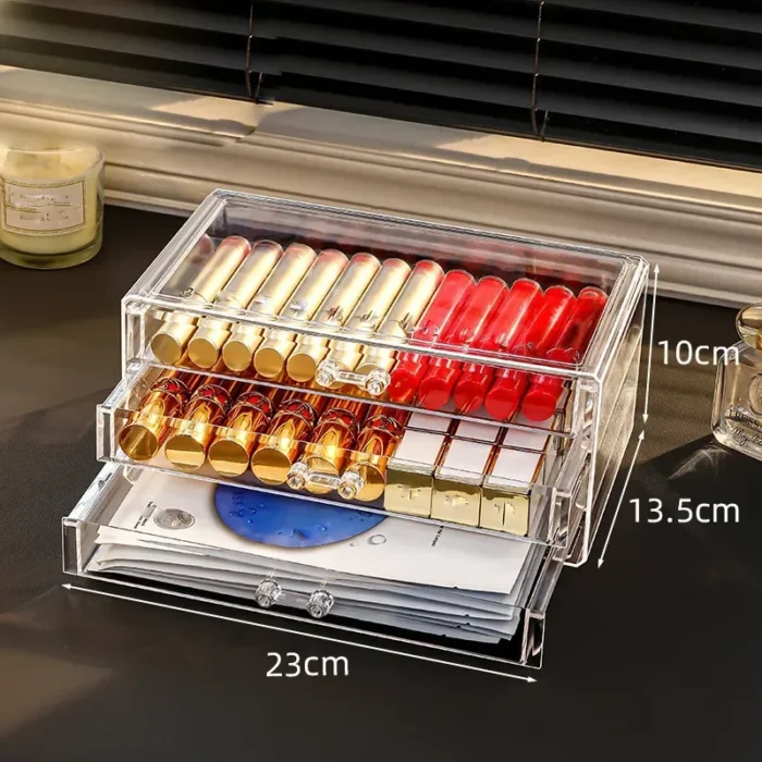 Acrylic Cosmetics Storage Case Four Drawer Type Transparent Cosmetics Box Large Size Manicure Makeup Organizer Display Case - Image 6