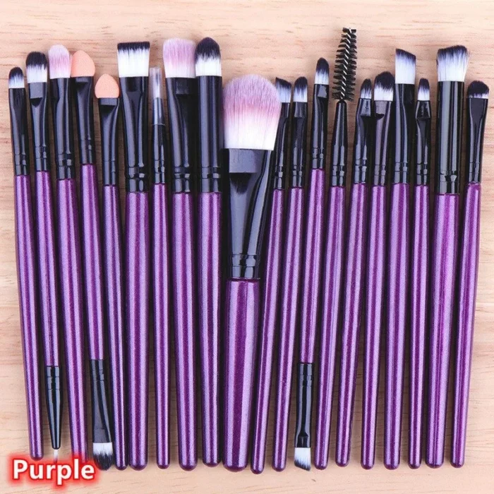20PCS Makeup Brushes Set Professional Plastic Handle Foundation Eyeshadow Make Up Brushes - Image 4