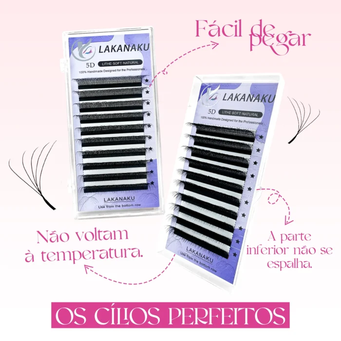 LAKANAKU 5D W Shaped Eyelashes Extension Volume Fans 6 Trays Cilios W Shape Lash Natural Soft Make-up Fans - Image 2