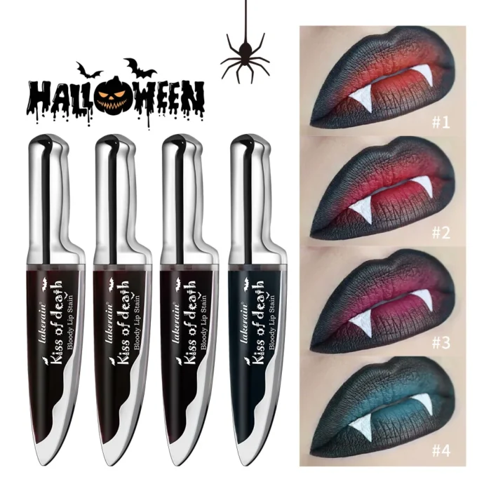 Lip Stain Kiss of Death Bloody Gothic Matte Long Lasting Waterproof Non Stick Color Darkens Over Time Vampire Makeup - Image 1