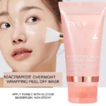 Niacinamide Overnight Wrapping Peel Off Facial Mask, Collagen Night Wrapping Mask for Elasticity, Hydrating & Glowing Skin 75ml