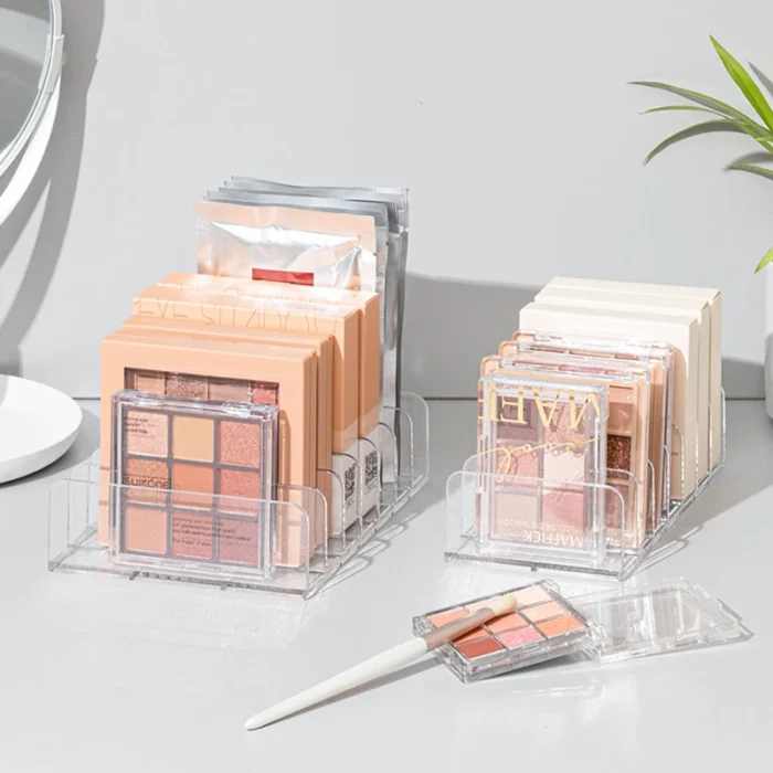 Makeup Organizer Desktop Multi-cell Display Box Makeup Blush Cosmetics Shelf 7-compartment Plastic Eye Shadow Tray Storage Box - Image 2
