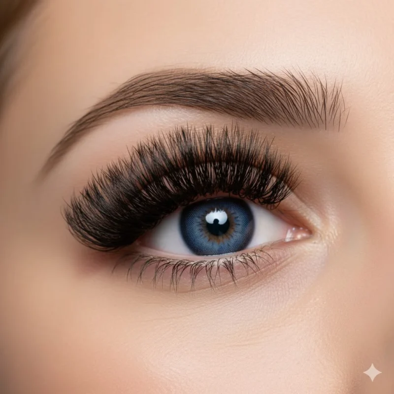 Eyelash Extensions with Contact Lenses